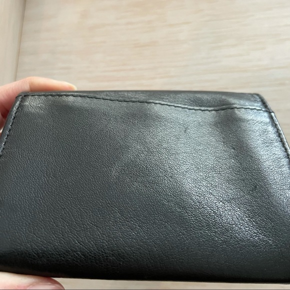 DKNY black leather coin purse key ring wallet - Picture 6 of 7